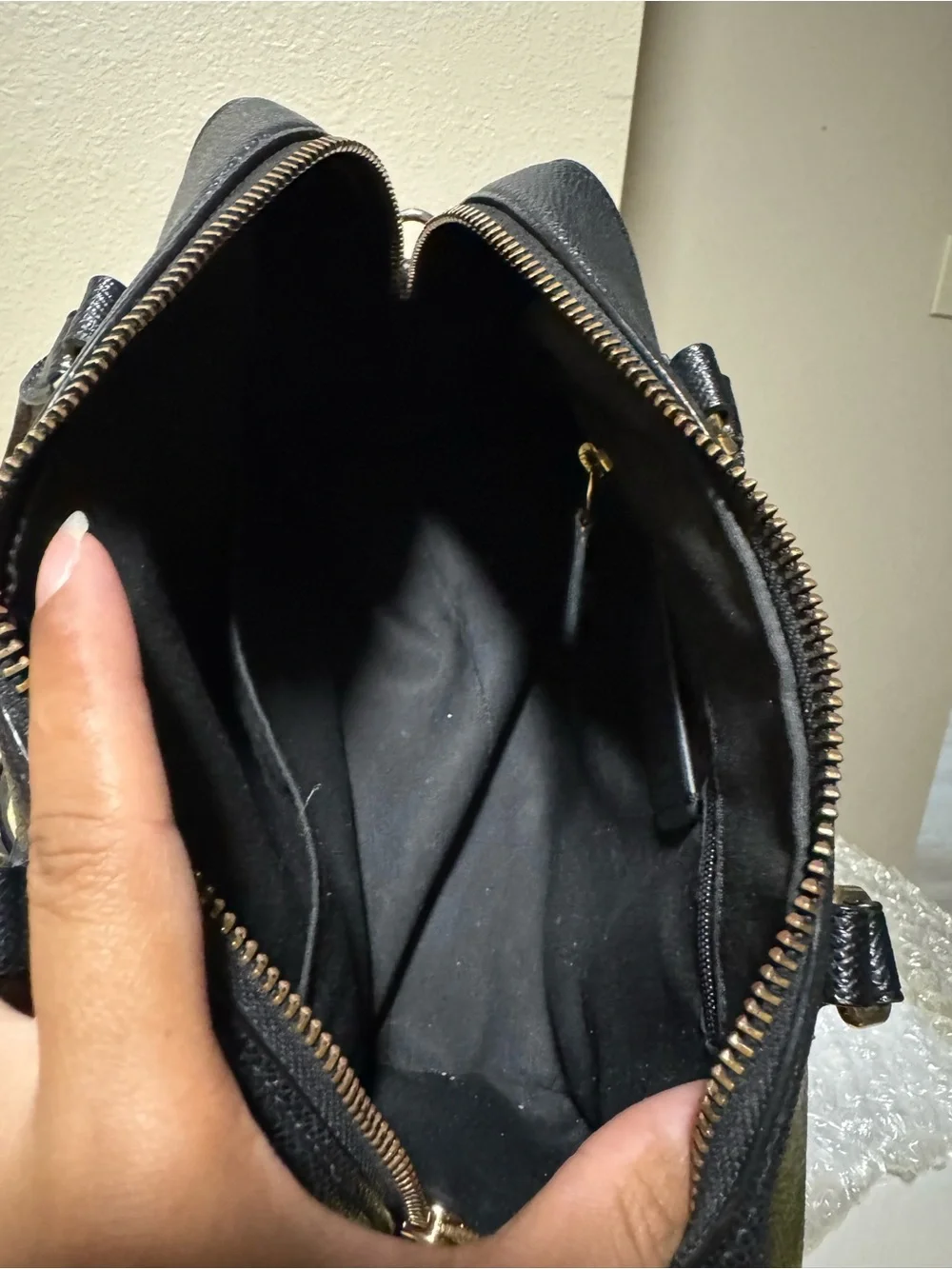 Coach Mini Black Leather Satchel with Gold Hardware and Removable Strap
